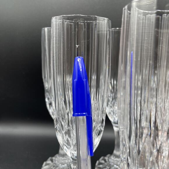 6 Vintage Cristal D'Arques - Durand Bretagne Fluted Champagne - 8 1/4" - Picture 5 of 9